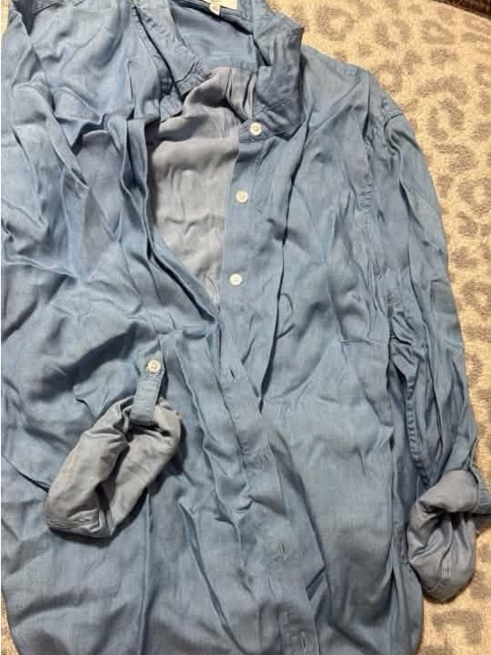 crown & ivy Tops - Lightweight Blue Denim Shirt